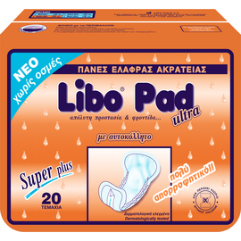 Libo Pad Ultra Super Plus Unisex Σερβιέτες Ακράτειας 20τμχ